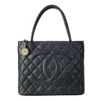 Chanel Tote Reissue Black Silver