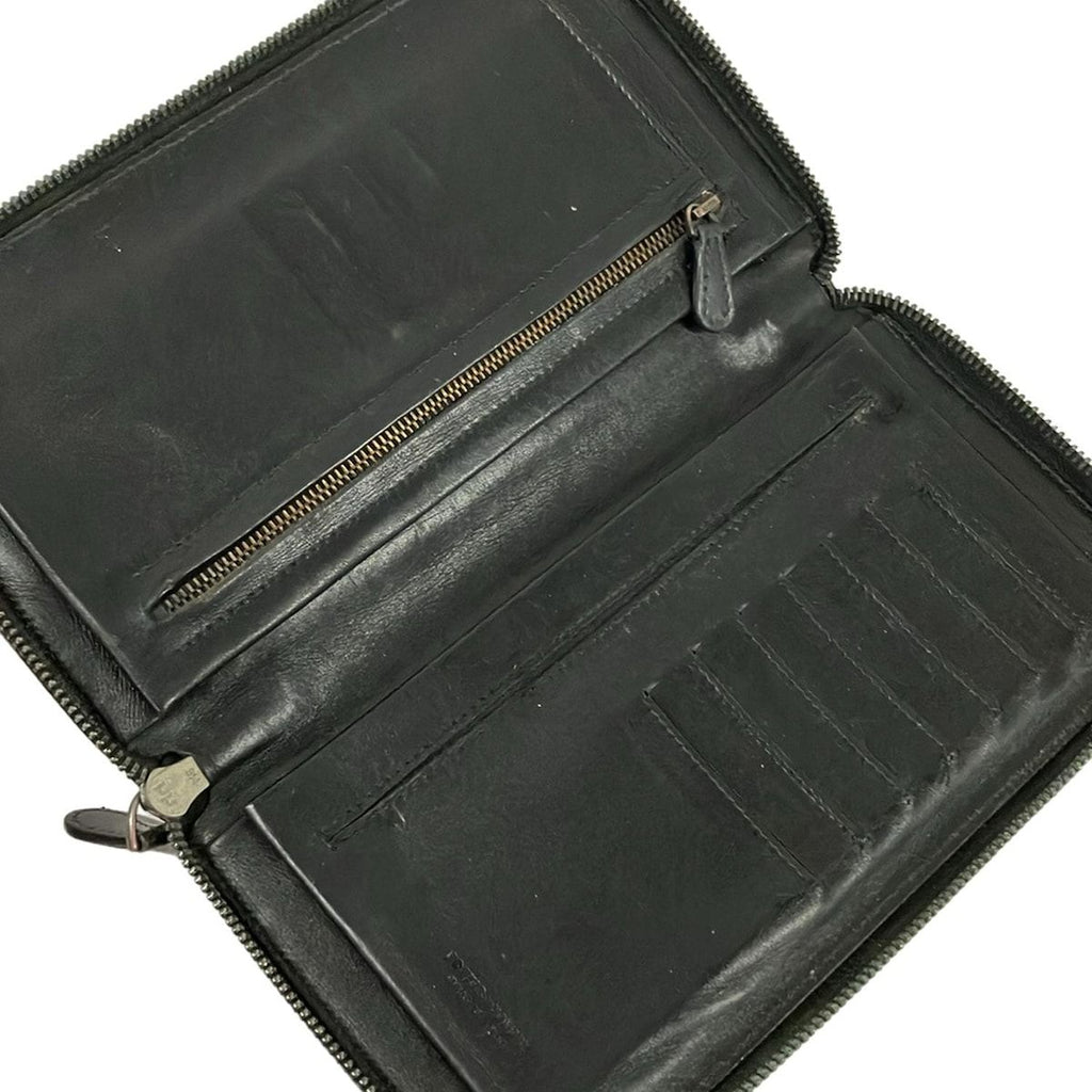 Bottega Veneta Wallet Intrecciato Black Zip Around Leather with Handle — view 3