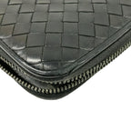 Bottega Veneta Wallet Intrecciato Black Zip Around Leather with Handle — view 8