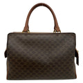 Celine Handbag Macadam Pattern Brown Dark Mini Boston Leather