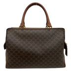 Celine Handbag Macadam Pattern Brown Dark Mini Boston Leather