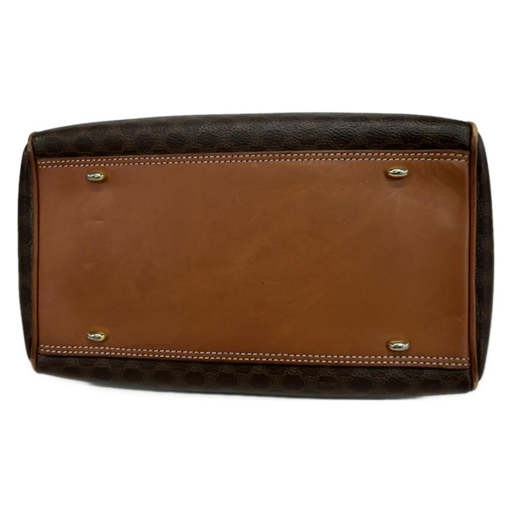 Celine Handbag Macadam Pattern Brown Dark Mini Boston Leather — view 5