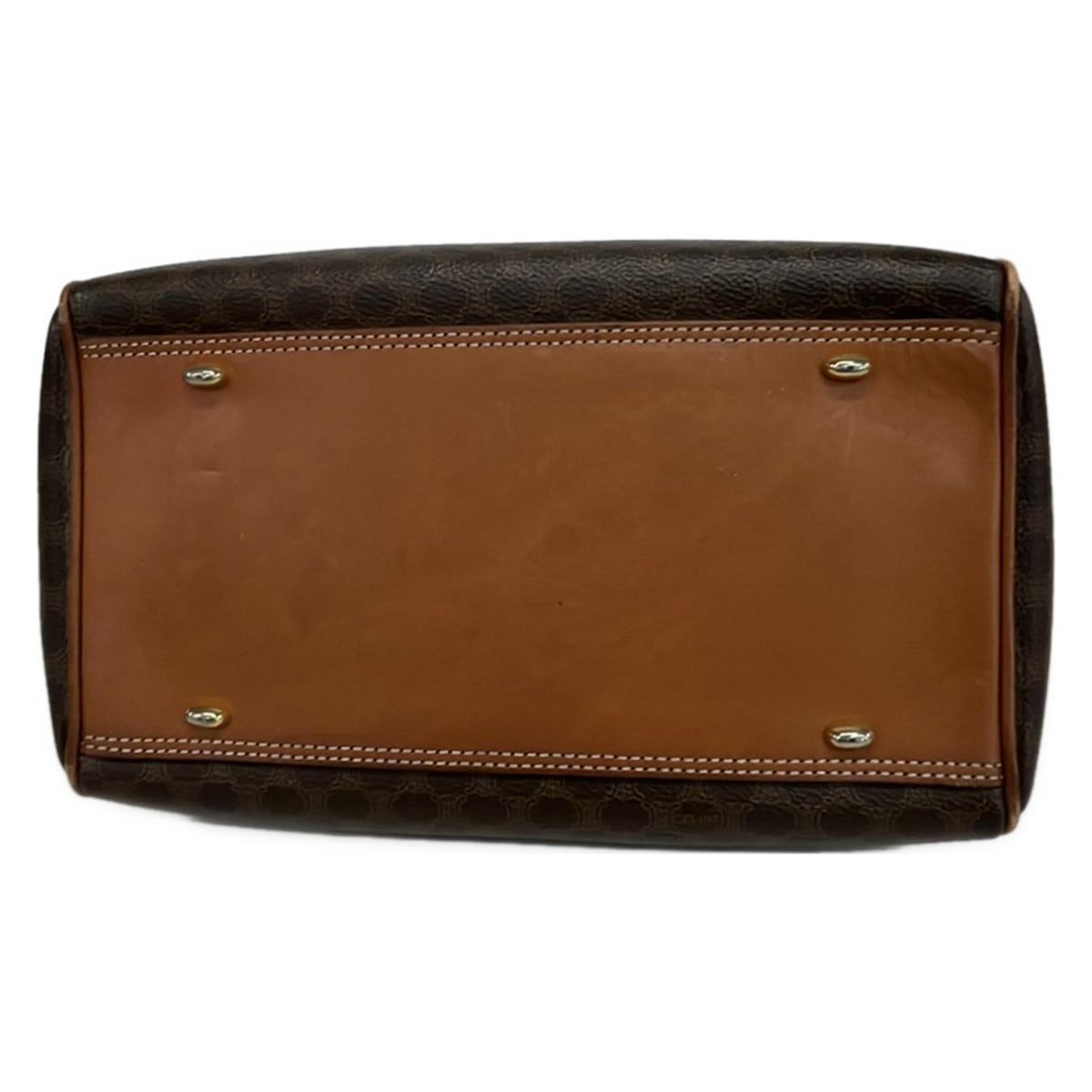 Celine Handbag Macadam Pattern Brown Dark Mini Boston Leather — view 5