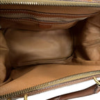 Celine Handbag Macadam Pattern Brown Dark Mini Boston Leather — view 7