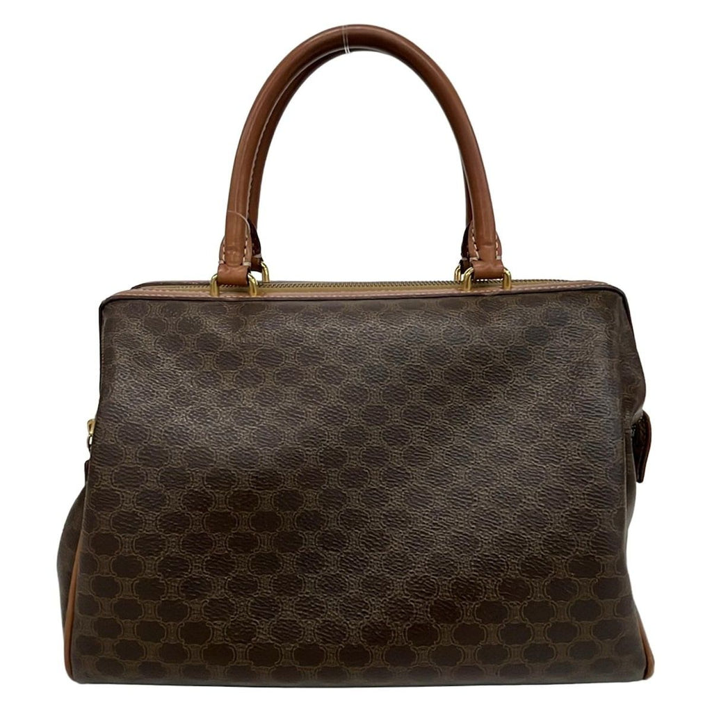 Celine Handbag Macadam Pattern Brown Dark Mini Boston Leather — view 3