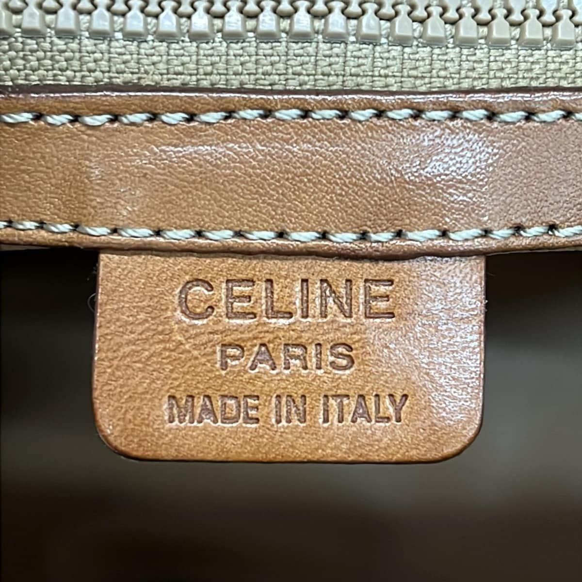 Celine Handbag Macadam Pattern Brown Dark Mini Boston Leather — view 8