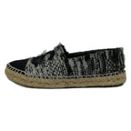 Chanel Slip Ons Black White CC Logo Espadrilles Linen Slipper