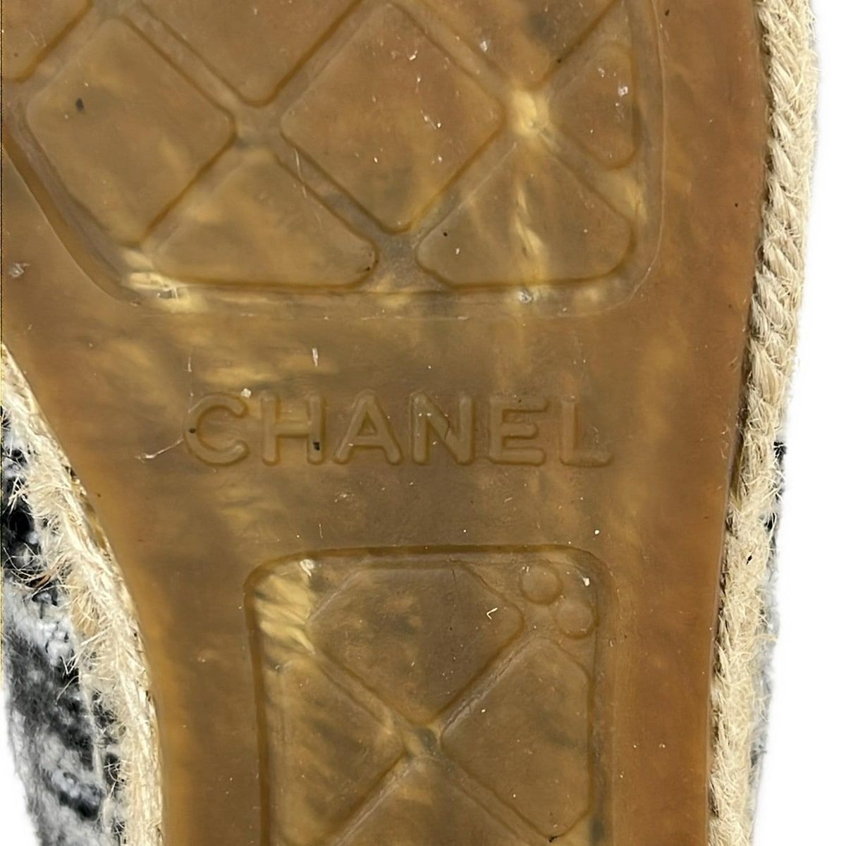 Chanel Slip Ons Black White CC Logo Espadrilles Linen Slipper — view 5