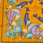 Hermes Carre 90 Scarf Silk Matsuzakaya Limited Grape Flower Orange — view 4
