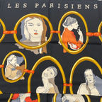 Hermes Carre 90 Scarf Silk les Parisiens Black Gold — view 7