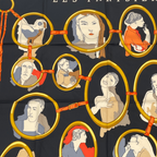 Hermes Carre 90 Scarf Silk les Parisiens Black Gold — view 3