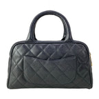 Chanel Handbag Quilted Black Mini Boston Gold — view 3