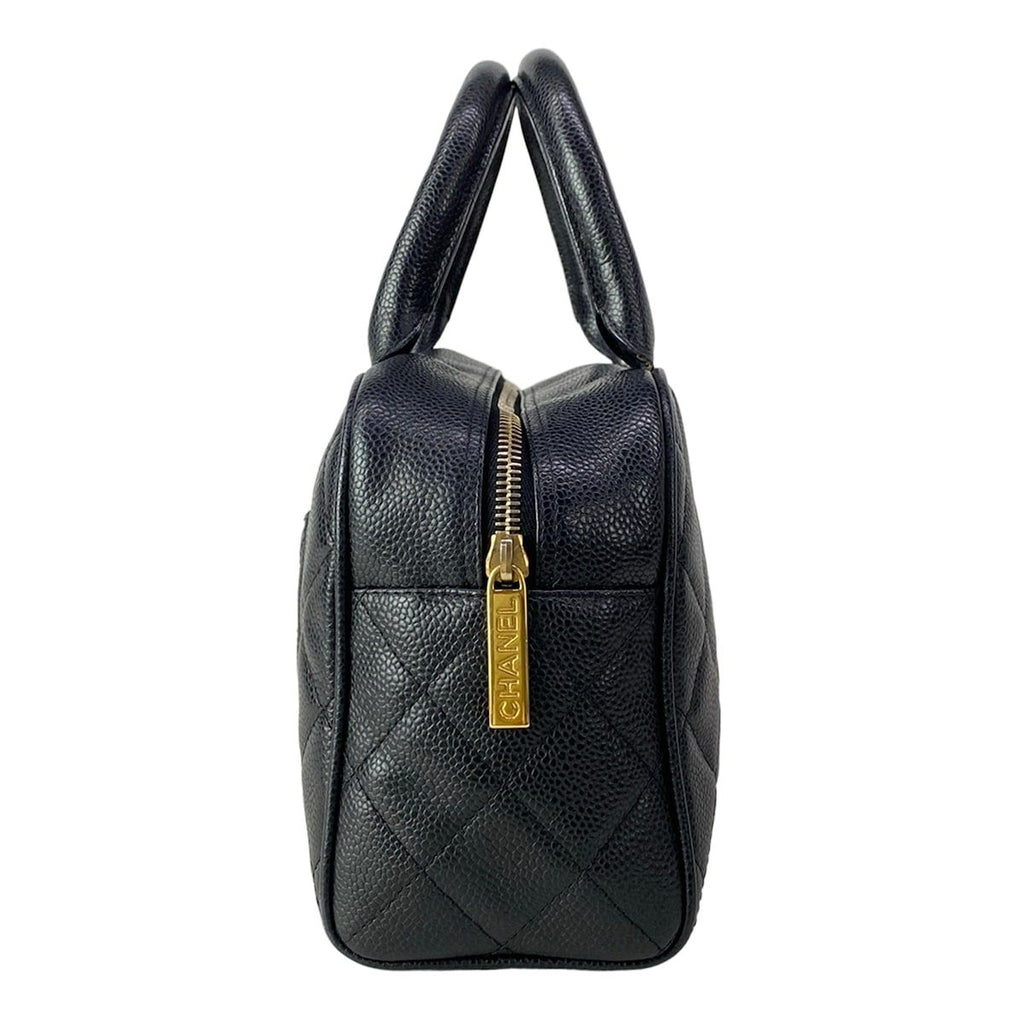 Chanel Handbag Quilted Black Mini Boston Gold — view 2