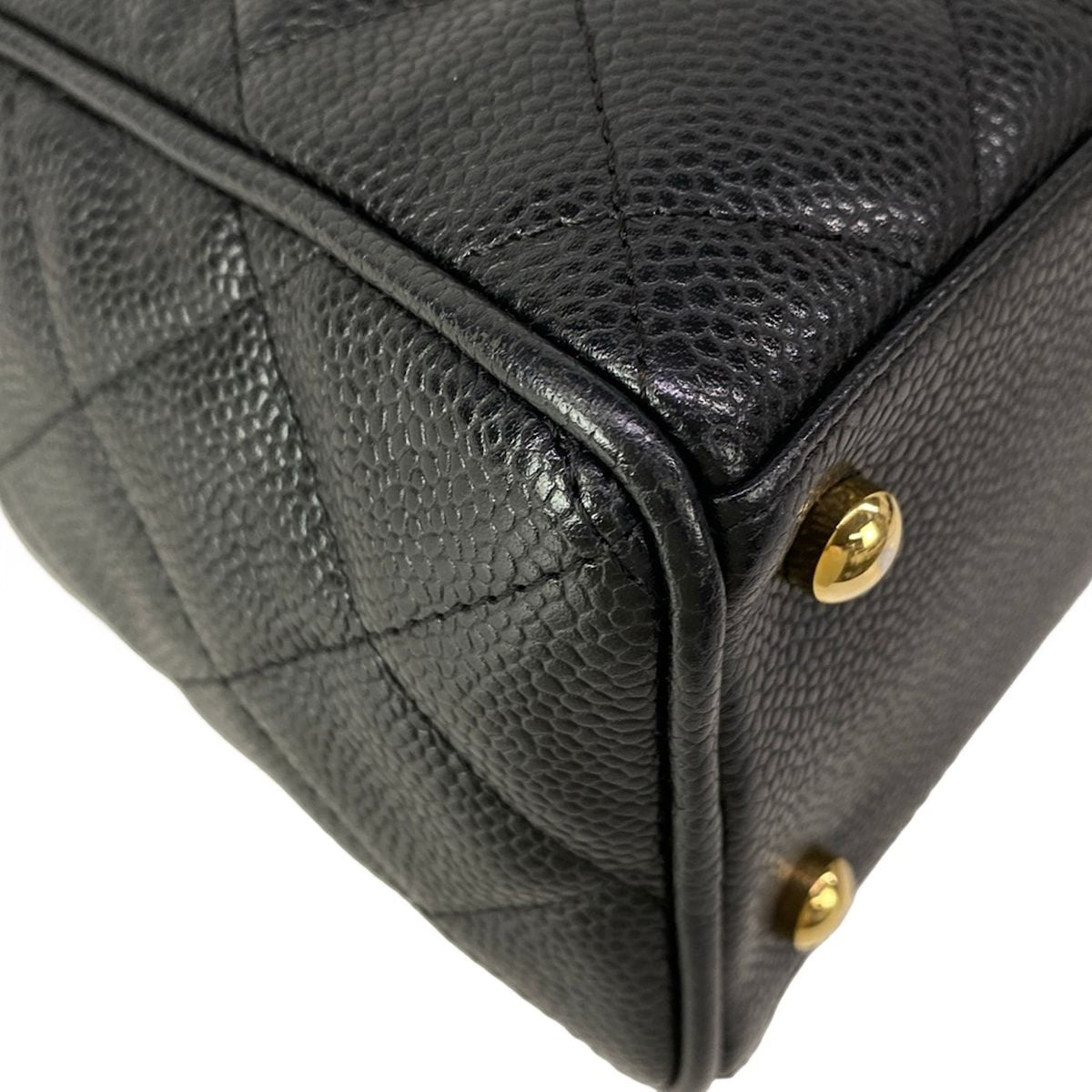 Chanel Handbag Quilted Black Mini Boston Gold — view 8