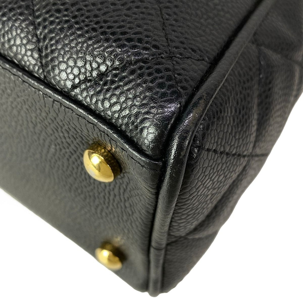 Chanel Handbag Quilted Black Mini Boston Gold — view 7