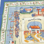 Hermes Carre 90 RE Tour a la Terre Return Silk 100% Scarf Blue — view 2