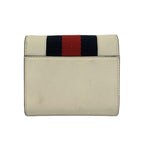 Gucci Trifold Wallet Sylvie Ivory Dark Navy Red Leather — view 2