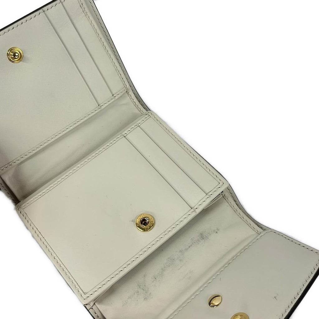 Gucci Trifold Wallet Sylvie Ivory Dark Navy Red Leather — view 3