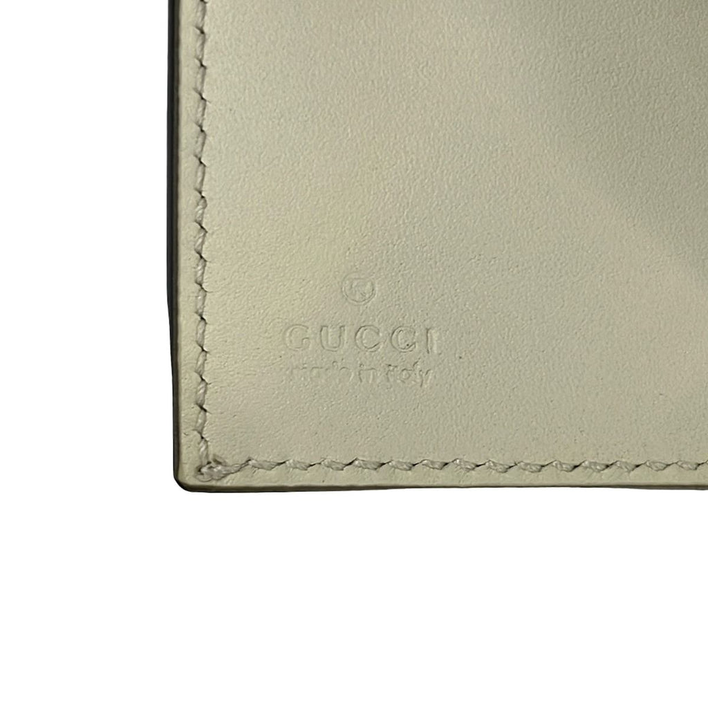 Gucci Trifold Wallet Sylvie Ivory Dark Navy Red Leather — view 5
