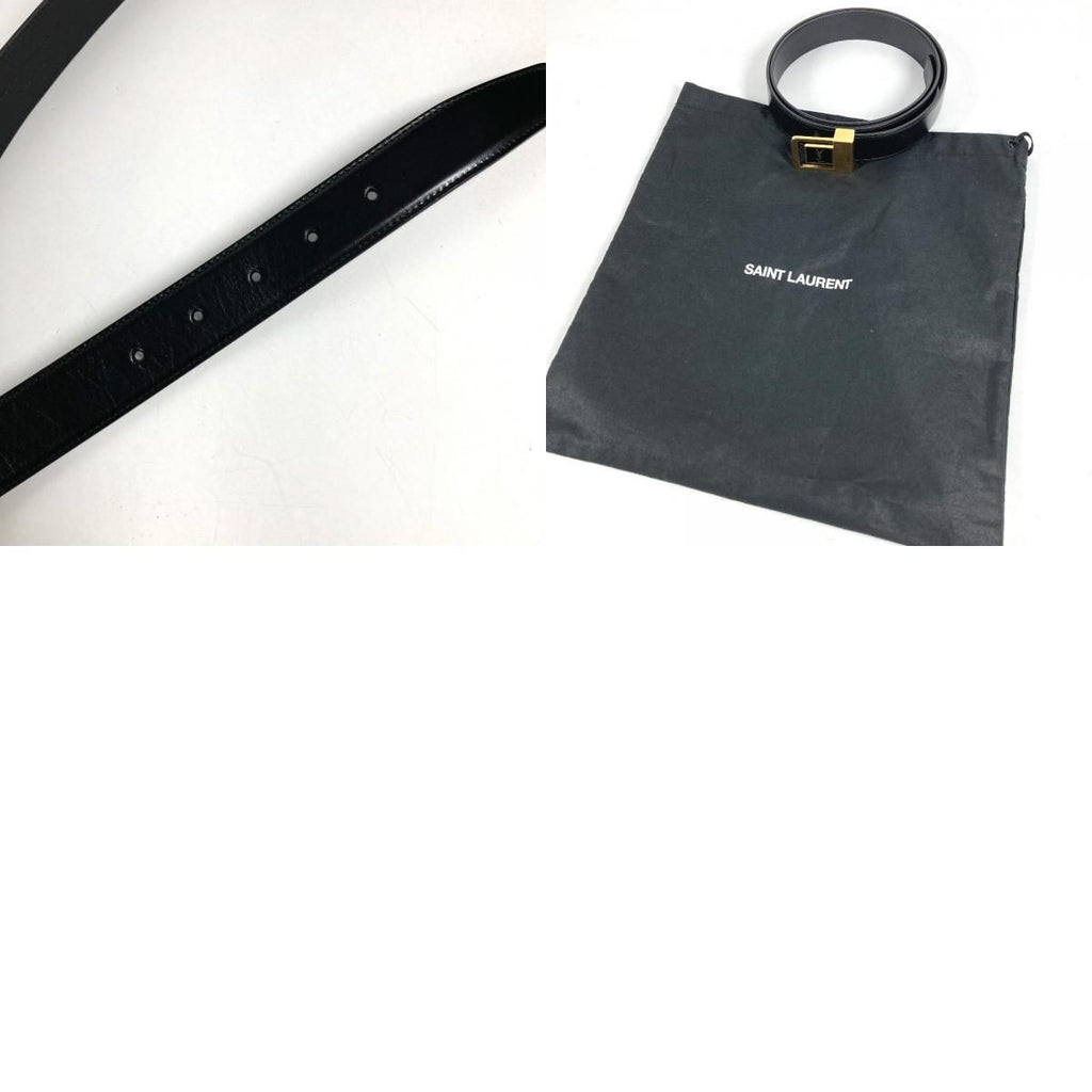 Saint Laurent Paris Belt Logo la 66 Buckle Leather Black — view 9
