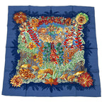 Hermes Scarf Silk L'ile Deserte Nonecarre 90 Navy