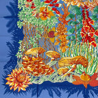 Hermes Scarf Silk L'ile Deserte Nonecarre 90 Navy — view 4