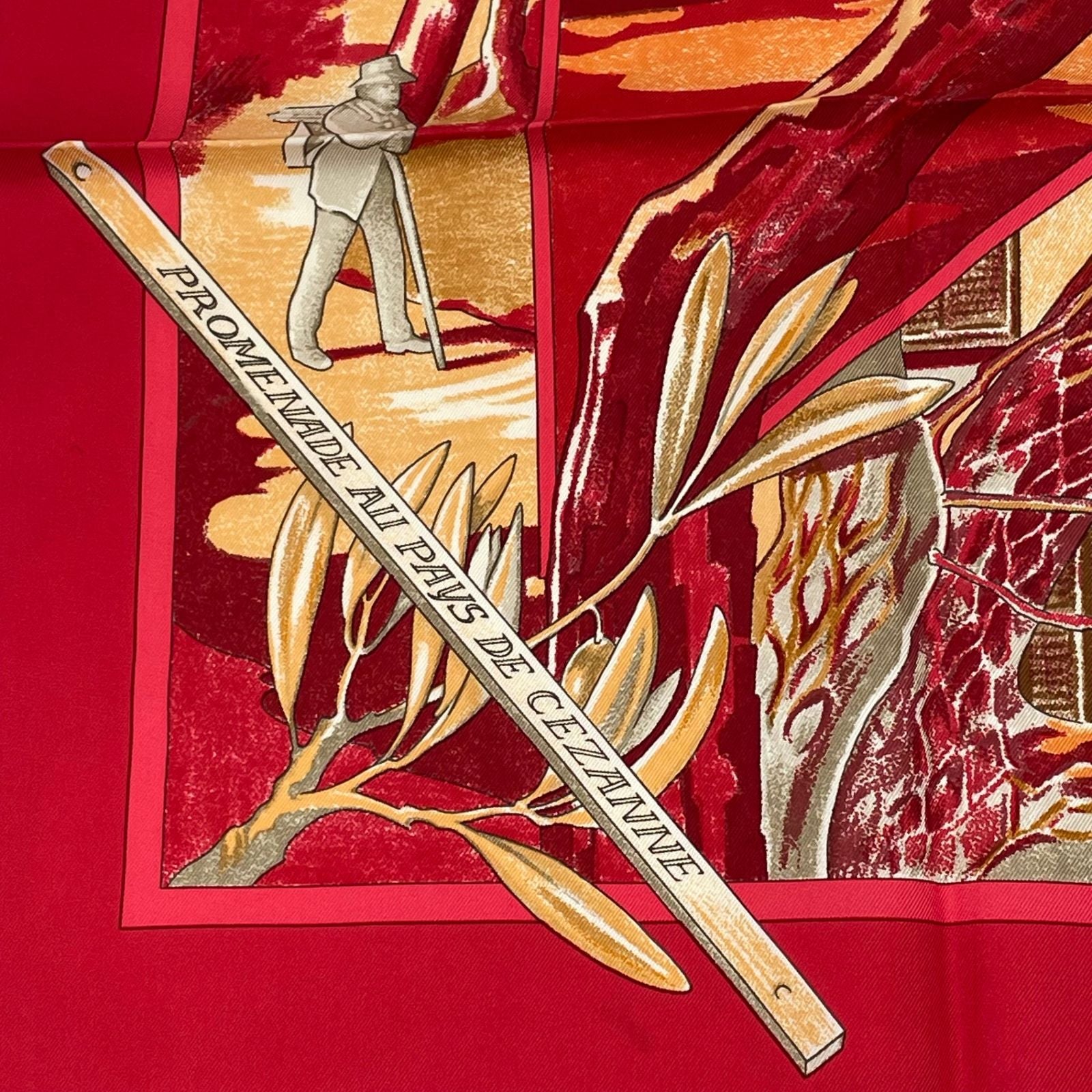 Hermes Promenade Au Pays de Cezanne's Country Carre 90 Silk Scarf — view 7