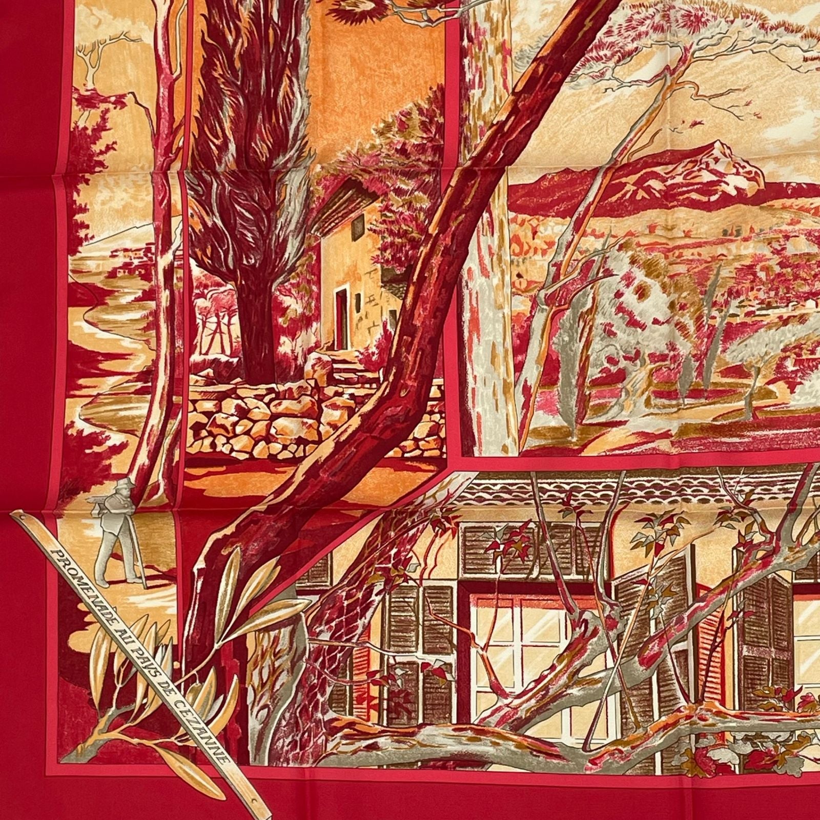 Hermes Promenade Au Pays de Cezanne's Country Carre 90 Silk Scarf — view 4