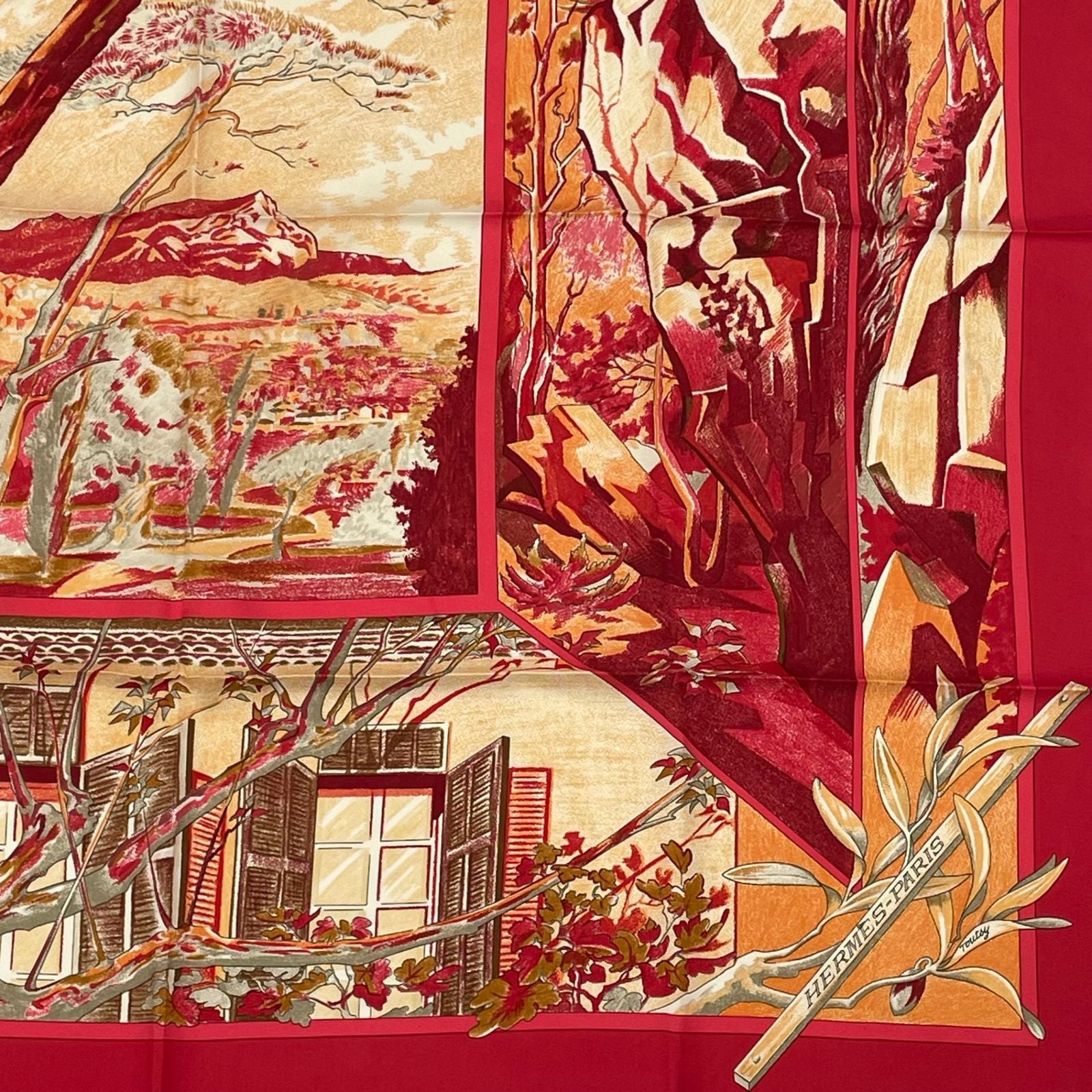 Hermes Promenade Au Pays de Cezanne's Country Carre 90 Silk Scarf — view 5