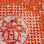 Hermes Scarf Carre 90 Silk Mosaic 24 Horse Pattern Orange Multicolor — view 3