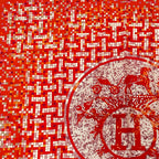 Hermes Scarf Carre 90 Silk Mosaic 24 Horse Pattern Orange Multicolor — view 2