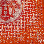 Hermes Scarf Carre 90 Silk Mosaic 24 Horse Pattern Orange Multicolor — view 5