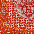 Hermes Scarf Carre 90 Silk Mosaic 24 Horse Pattern Orange Multicolor — view 4