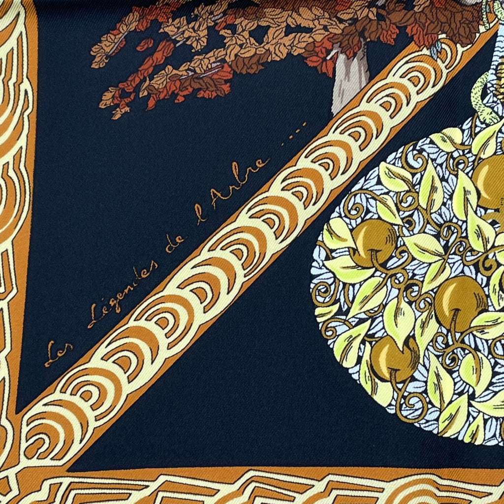 Hermes Carre 90 les Legendes de L'arbre Wood Legends Scarf Black — view 7