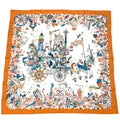 Hermes Carre 90 Silk Scarf Folle Parade Orange