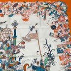 Hermes Carre 90 Silk Scarf Folle Parade Orange — view 3