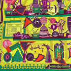 Hermes Carre 90 Scarf Silk les Trophees Trophy Green Yellow — view 4