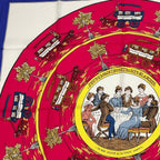 Hermes Scarf Carre 90 Jeu Des Omnibus Et Dames Blanches and Game Silk Blue — view 2