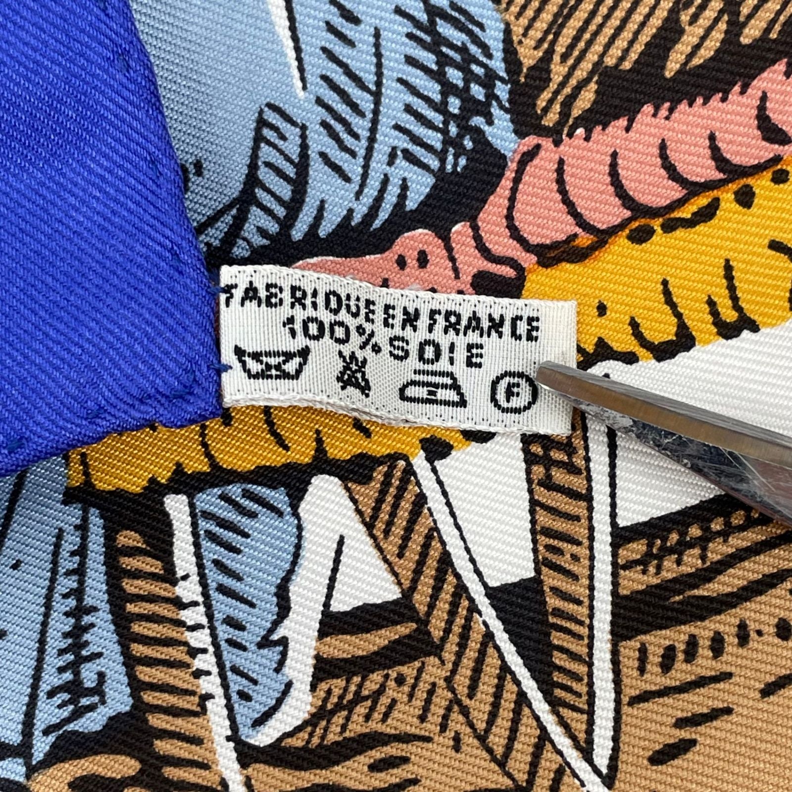 Hermes Scarf Carre 90 Jeu Des Omnibus Et Dames Blanches and Game Silk Blue — view 6