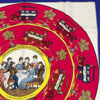 Hermes Scarf Carre 90 Jeu Des Omnibus Et Dames Blanches and Game Silk Blue — view 3