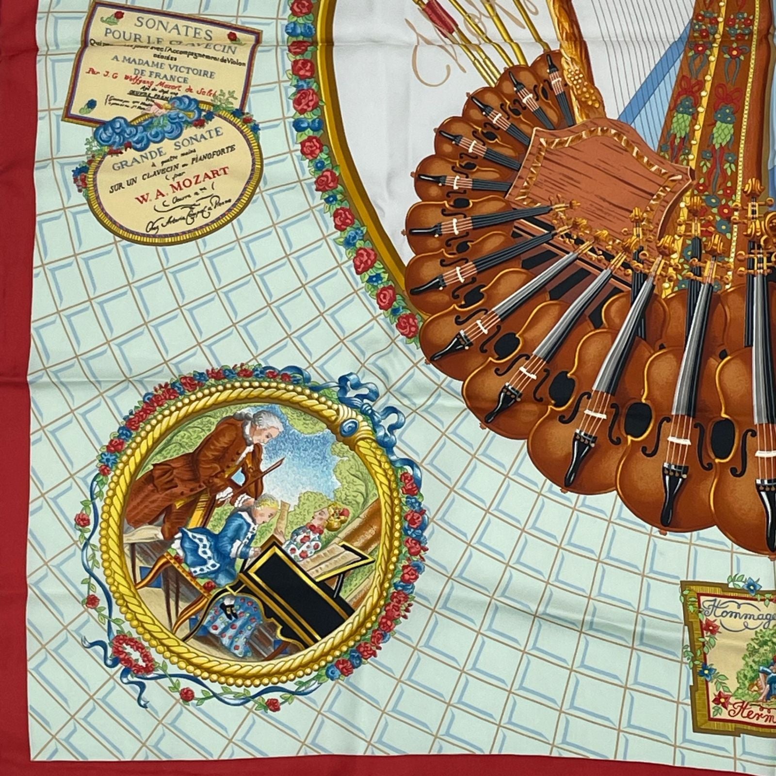 Hermes Carre 90 Wolfgang Amadeus Mozart Hymn to Silk Scarf Multicolor — view 4