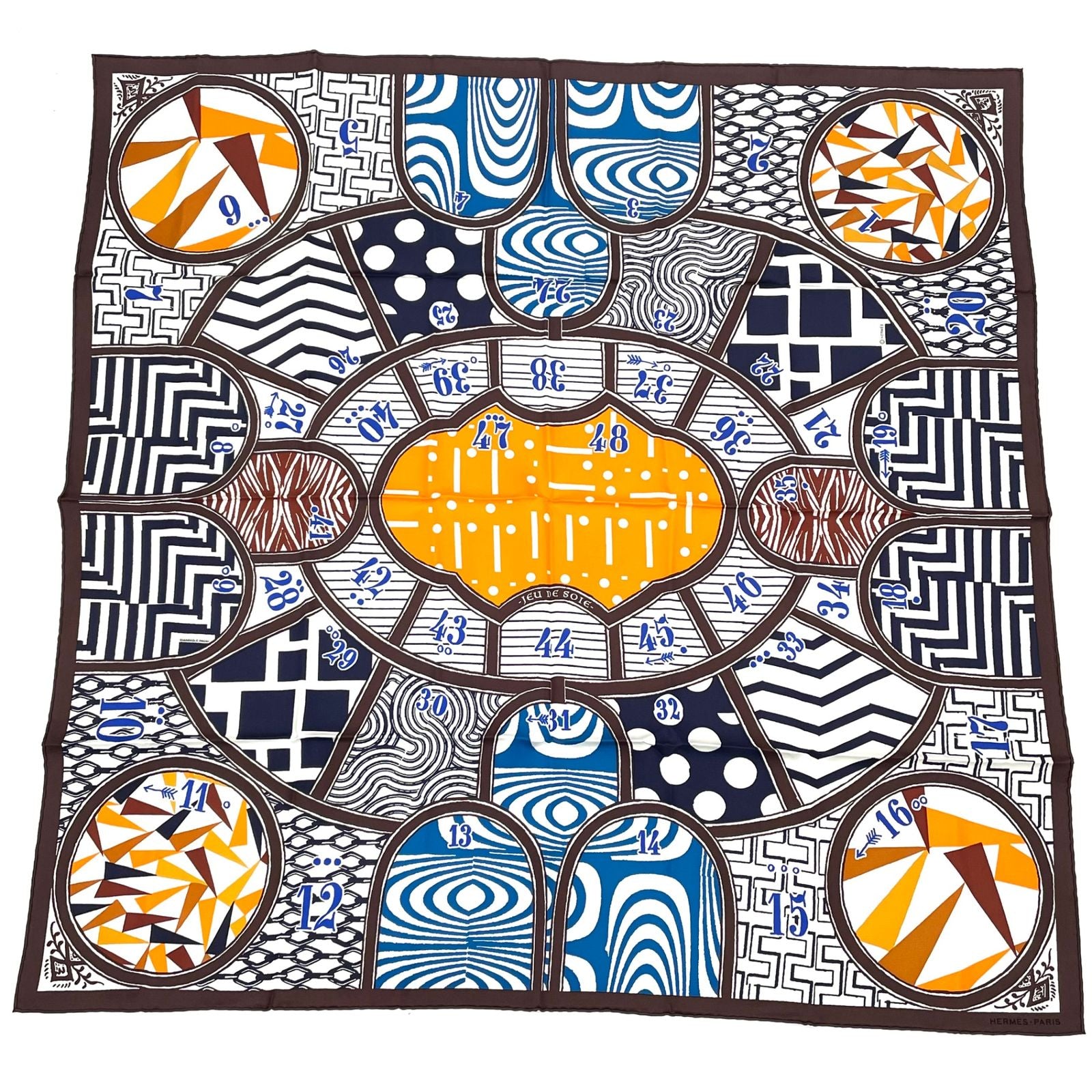 Hermes Jeu de Soie Silk Game Scarf Multicolor