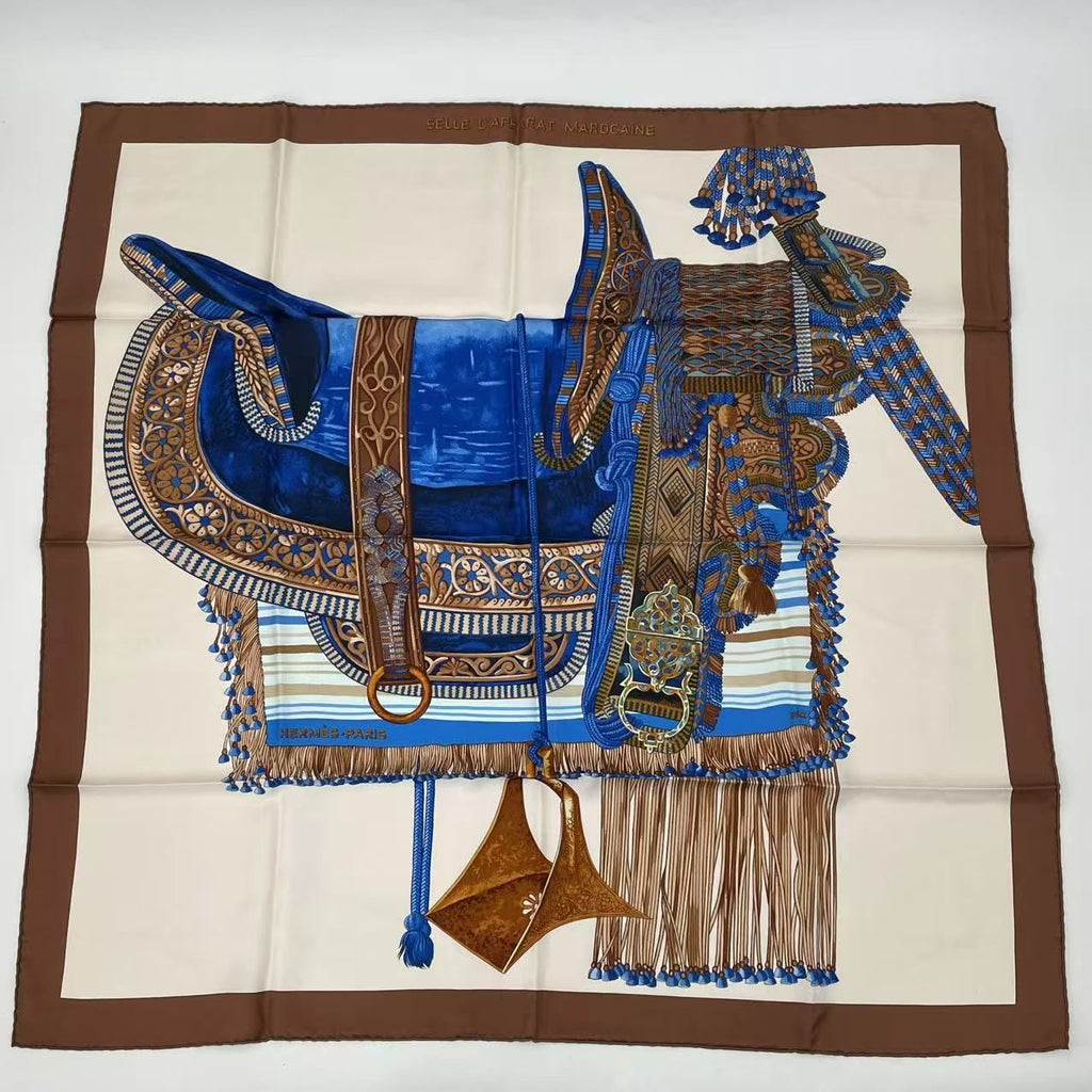 Hermes Carre 90 Selle D'apparat Marocaine Moroccan Ceremonial Saddle Scarf Silk