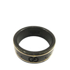 Gucci Thin Band Black Corundum 18k White Gold Icon Ring GG — view 4