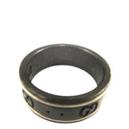 Gucci Thin Band Black Corundum 18k White Gold Icon Ring GG — view 5