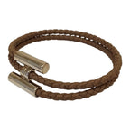 Hermes Turni Tresse Leather Bracelet Etoupe / Pre Owned
