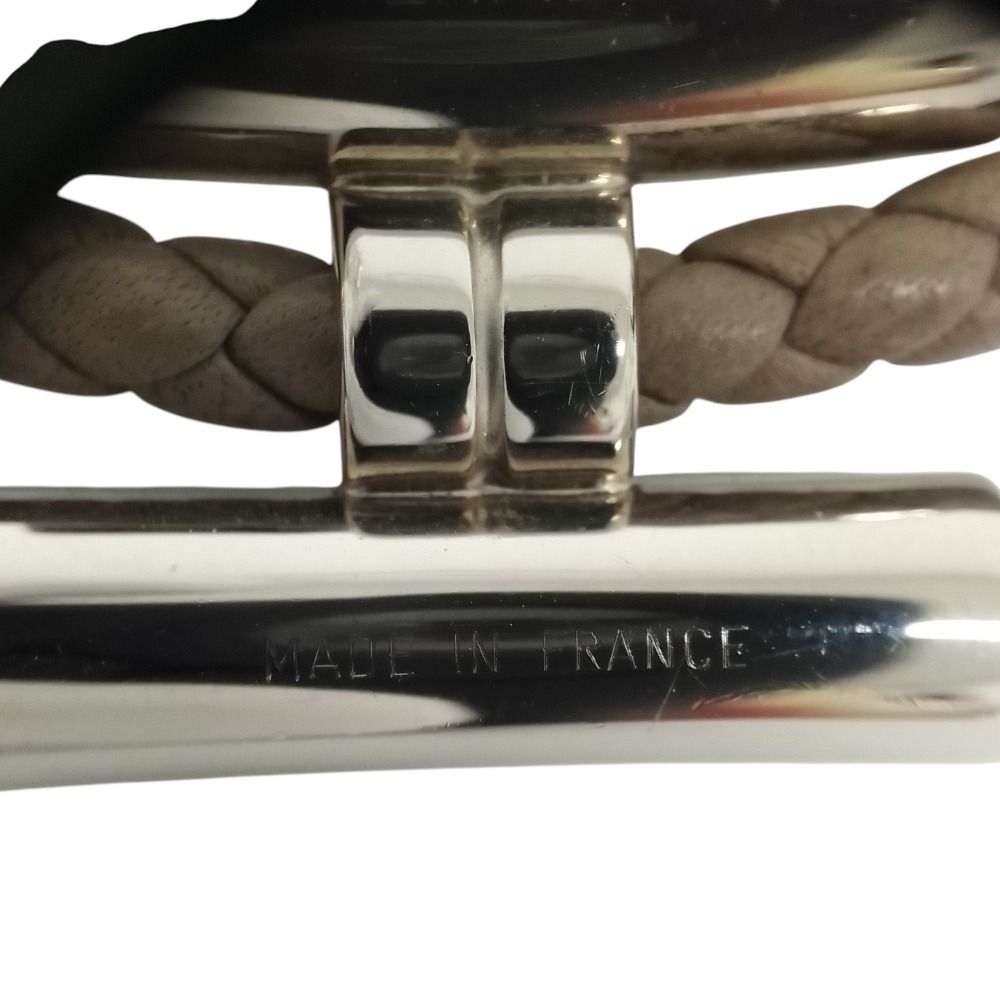 Hermes Turni Tresse Leather Bracelet Etoupe / Pre Owned — view 7