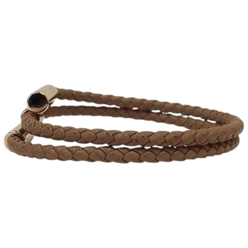 Hermes Turni Tresse Leather Bracelet Etoupe / Pre Owned — view 3
