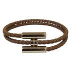 Hermes Turni Tresse Leather Bracelet Etoupe / Pre Owned — view 2