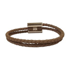 Hermes Turni Tresse Leather Bracelet Etoupe / Pre Owned — view 5